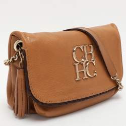 مملوكة مسبقًا CH Carolina Herrera Brown Leather Shoulder Bag