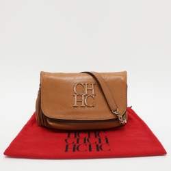 مملوكة مسبقًا CH Carolina Herrera Brown Leather Shoulder Bag