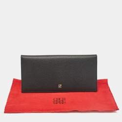 Carolina Herrera Black Leather Bifold Long Wallet