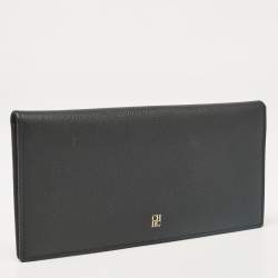 Carolina Herrera Black Leather Bifold Long Wallet