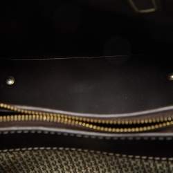 Pre Owned حقيبة يد كارولينا هيريرا قفل ماترايوشكا جلد وكانفاس مقوى مونوغرامى وردية / بيج 