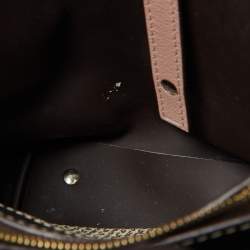 Pre Owned حقيبة يد كارولينا هيريرا قفل ماترايوشكا جلد وكانفاس مقوى مونوغرامى وردية / بيج 