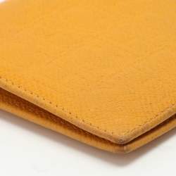 Pre Owned CH Carolina Herrera Yellow Embossed Leather Wallet