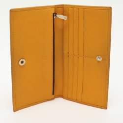 Pre Owned CH Carolina Herrera Yellow Embossed Leather Wallet