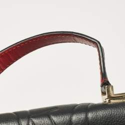 Pre Owned CH Carolina Herrera Black Embossed Leather Top Handle Bag