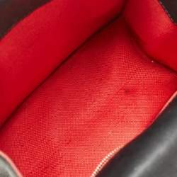 Pre Owned CH Carolina Herrera Black Embossed Leather Top Handle Bag