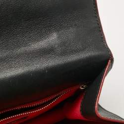 Pre Owned CH Carolina Herrera Black Embossed Leather Top Handle Bag