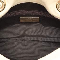 CH Carolina Herrera Cream Monogram Leather Audrey Shoulder Bag