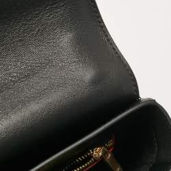 CH Carolina Herrera Black Leather Medium Initials Insignia Shoulder Bag