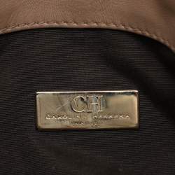CH Carolina Herrera Beige Quilted Leather Flap Shoulder Bag