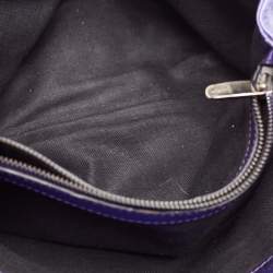 Pre Owned CH Carolina Herrera Metallic Purple Leather Chain Tote