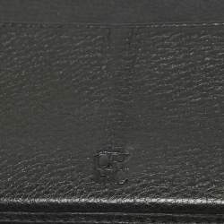 CH Carolina Herrera Black Monogram Embossed Leather Trifold Continental Wallet