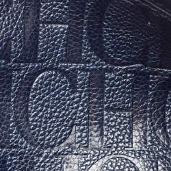 CH Carolina Herrera Blue Leather Minuetto Flap Top Handle Bag