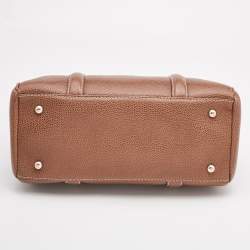 مملوكة مسبقًا CH Carolina Herrera Brown Pebbled Leather Matteo Tote