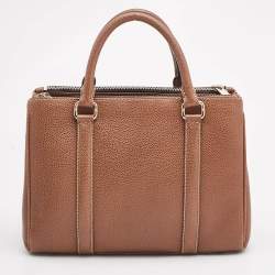 مملوكة مسبقًا CH Carolina Herrera Brown Pebbled Leather Matteo Tote