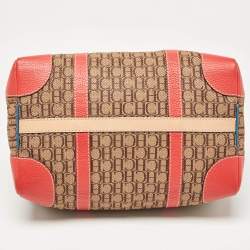 CH Carolina Herrera Multicolor Monogram Canvas and Leather Andy Boston Bag