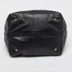CH Carolina Herrera Black Monogram Leather Matryoshka Tote