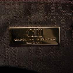 Pre Owned CH Carolina Herrera Purple Leather Chain Flap Shoulder Bag
