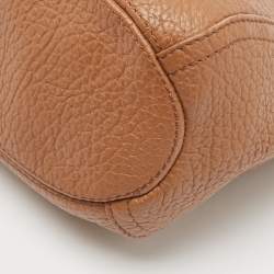 Pre Owned CH Carolina Herrera Brown Pebbled Leather Chain Tassel Shoulder Bag