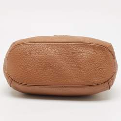 Pre Owned CH Carolina Herrera Brown Pebbled Leather Chain Tassel Shoulder Bag