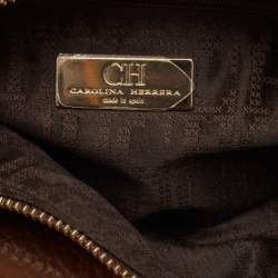 Pre Owned CH Carolina Herrera Brown Pebbled Leather Chain Tassel Shoulder Bag