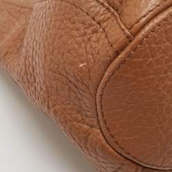 Pre Owned CH Carolina Herrera Brown Pebbled Leather Chain Tassel Shoulder Bag