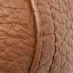 Pre Owned CH Carolina Herrera Brown Pebbled Leather Chain Tassel Shoulder Bag