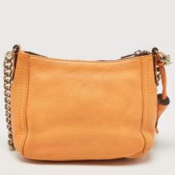 Pre Owned CH Carolina Herrera Yellow Leather Tassel Chain Crossbody Bag