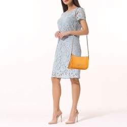 Pre Owned CH Carolina Herrera Yellow Leather Tassel Chain Crossbody Bag