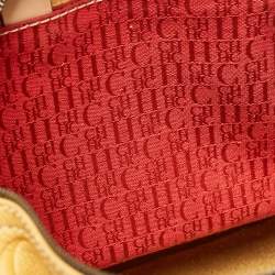 Pre Owned CH Carolina Herrera Yellow Monogram Embossed Leather Large Andy Boston Bag