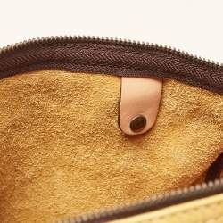 Pre Owned CH Carolina Herrera Yellow Monogram Embossed Leather Large Andy Boston Bag