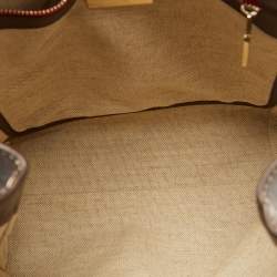 CH Carolina Herrera Brown Monogram Embossed Leather Flap Backpack