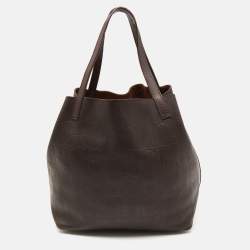Pre Owned CH Carolina Herrera Choco Brown Monogram Leather Matryoshka Tote