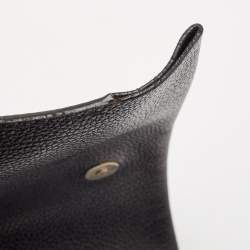 CH Carolina Herrera Black Leather Chain Flap Shoulder Bag