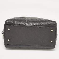 Pre Owned CH Carolina Herrera Black Embossed Leather Duke Satchel