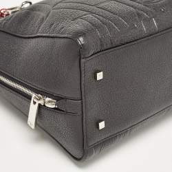 Pre Owned CH Carolina Herrera Black Embossed Leather Duke Satchel