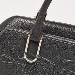Pre Owned CH Carolina Herrera Black Embossed Leather Duke Satchel