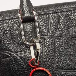 Pre Owned CH Carolina Herrera Black Embossed Leather Duke Satchel