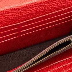 CH Carolina Herrera Red Leather Flap Continental Wallet