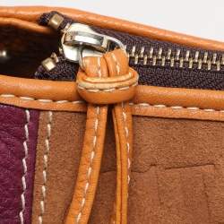 CH Carolina Herrera Tri Color Leather and Suede Tassel Tote