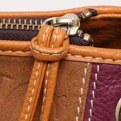 CH Carolina Herrera Tri Color Leather and Suede Tassel Tote