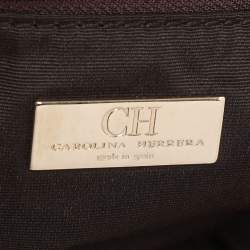 CH Carolina Herrera Tri Color Leather and Suede Tassel Tote