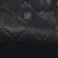 Pre Owned CH Carolina Herrera Black Quilted Leather Chain Tote