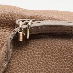 Carolina Herrera Beige Leather Minuetto Flap Top Handle Bag