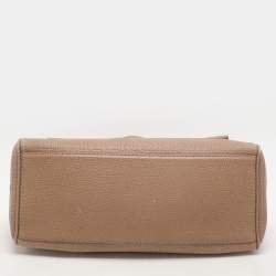 Carolina Herrera Beige Leather Minuetto Flap Top Handle Bag