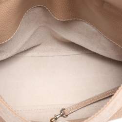 Carolina Herrera Beige Leather Minuetto Flap Top Handle Bag