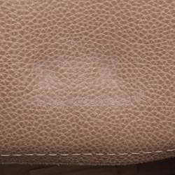 Carolina Herrera Beige Leather Minuetto Flap Top Handle Bag