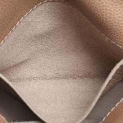 Carolina Herrera Beige Leather Minuetto Flap Top Handle Bag