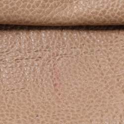 Carolina Herrera Beige Leather Minuetto Flap Top Handle Bag