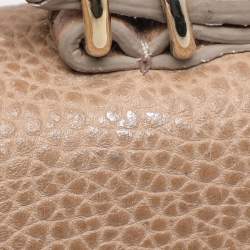 Carolina Herrera Beige Leather Minuetto Flap Top Handle Bag